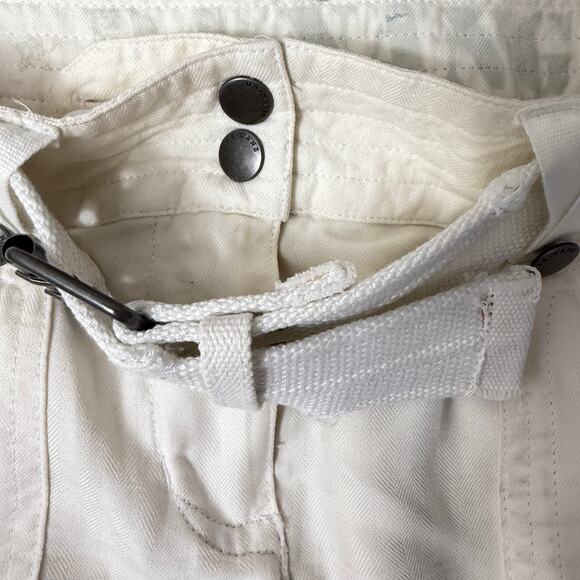 Da-NANG Silk Cargo Shorts Womens Small Ivory Belted Utility Casual Relaxed - Picture 7 of 10